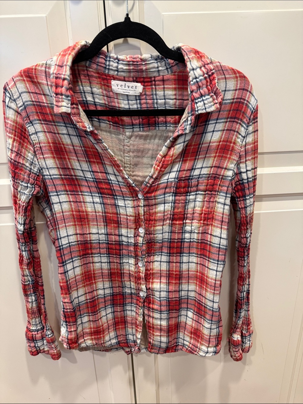 Velvet By Graham And Spencer Plaid Button-Down Shirt